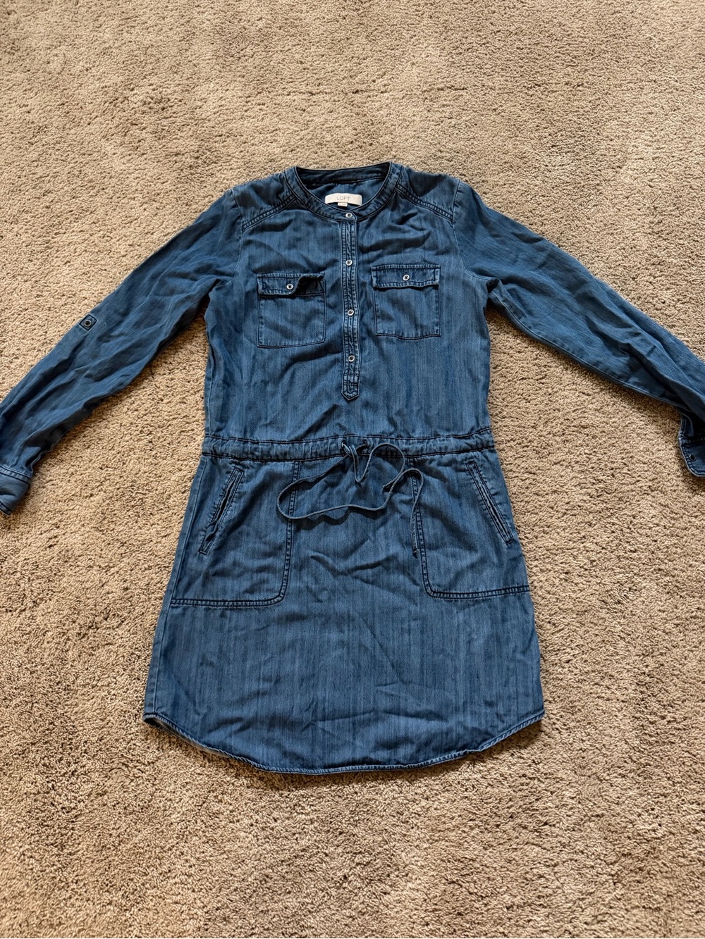 Loft XS Denim Shirt Dress (soft)